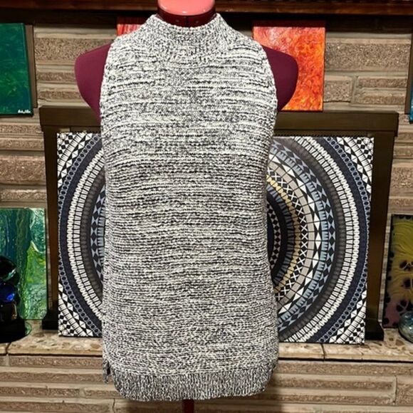 Gap Marled Sleeveless Mock Turtleneck Sweater Size Small - Picture 2 of 8